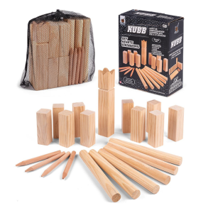 Kubb Vikingespil i Tr� med Konge 25 cm