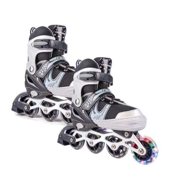 California Justerbare Inliners med Lys - Sort/Gr�