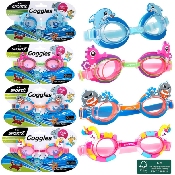 SportX sv�mmebriller til b�rn 3 til 8 �r assorterede