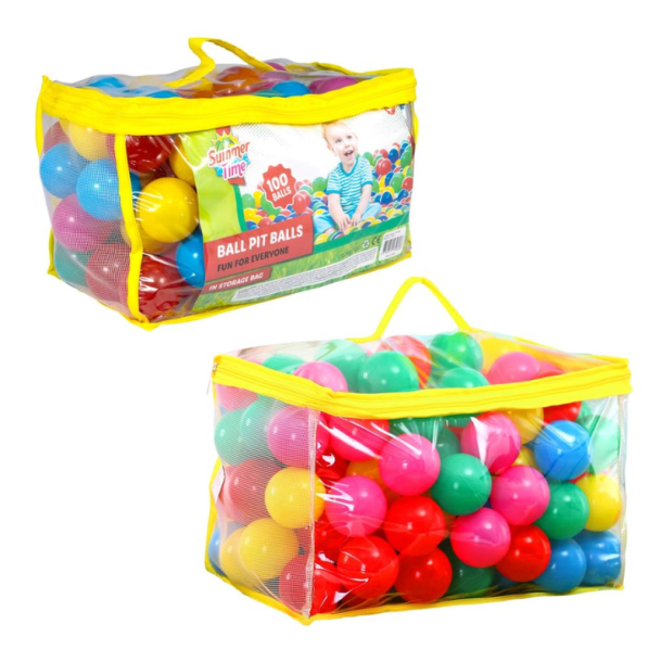Boldbassin bolde 100 stk farverige bolde i opbevaringstaske