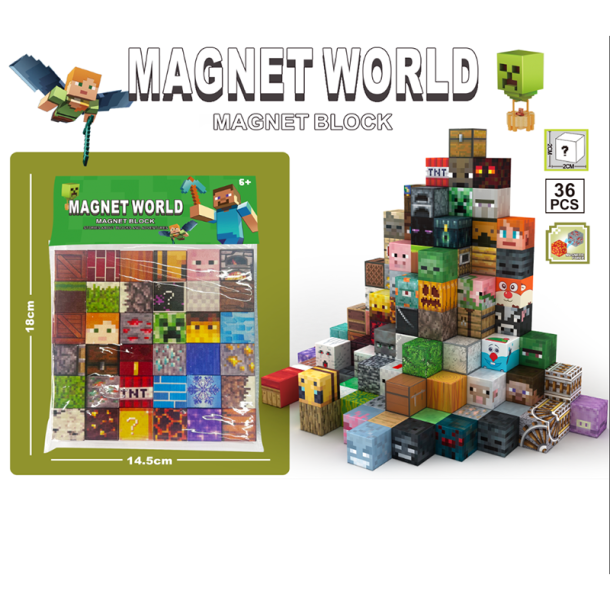 Magnetiske byggeklodser - 36 stk. assorteret