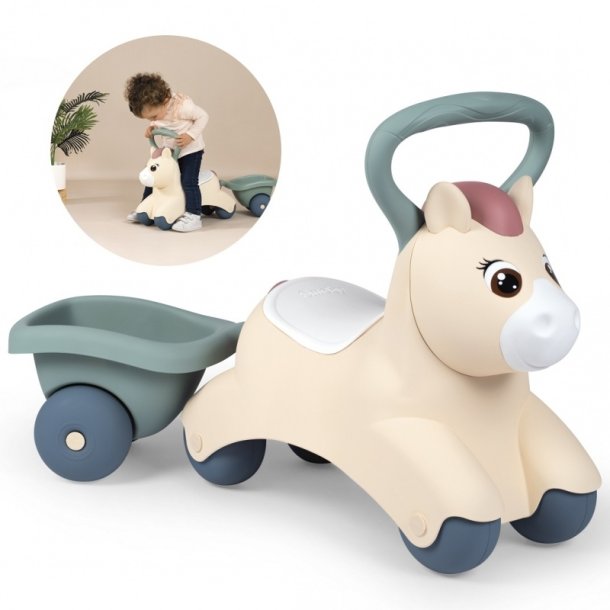 SMOBY Little Ride-On Pony med Trailer (fra 12 mneder)