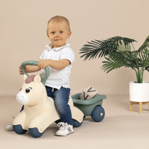 SMOBY Little Ride-On Pony med Trailer (fra 12 mneder)