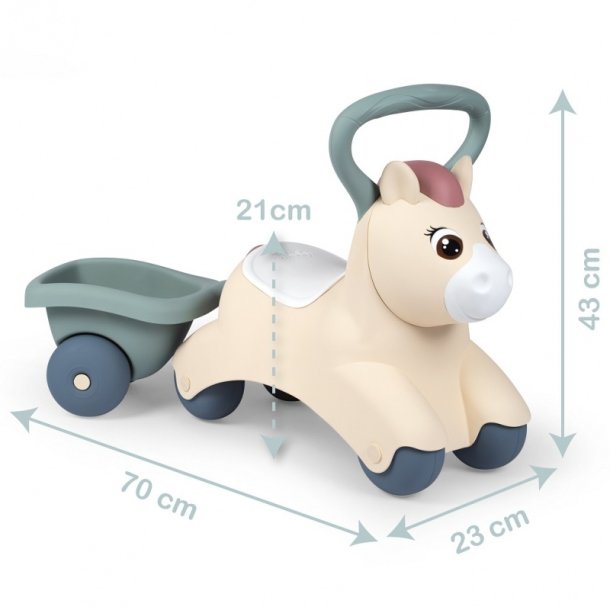 SMOBY Little Ride-On Pony med Trailer (fra 12 mneder)