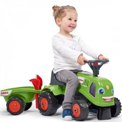 FALK Claas Grn Baby Traktor med Anhnger og Tilbehr (fra 1 r)