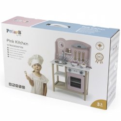 VIGA PolarB Legekkken i Tr med Tilbehr  Lyserd/rosa (fra 3 r)