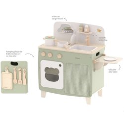 VIGA PolarB Legekkken i Tr med Foldebord og Skab  Mint (fra 3 r)