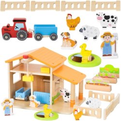 VIGA Bondegrd i Tr med Grdmandshus, Have og Traktor  21 dele (fra 3 r)