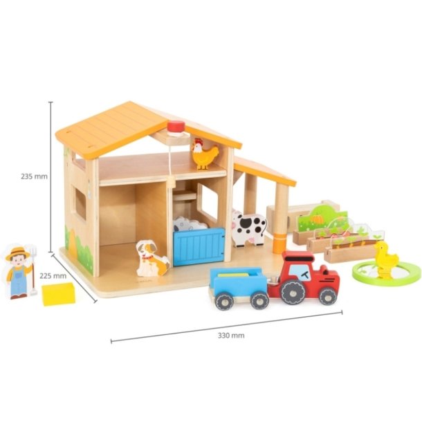 VIGA Bondegrd i Tr med Grdmandshus, Have og Traktor  21 dele (fra 3 r)