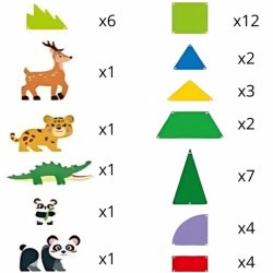 WOOPIE Magnetisk Byggest  Sjldne Dyr 3D (45 dele, fra 3 r)