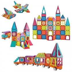 WOOPIE Magnetisk 3D Byggest  Togbane (71 dele, fra 3 r)
