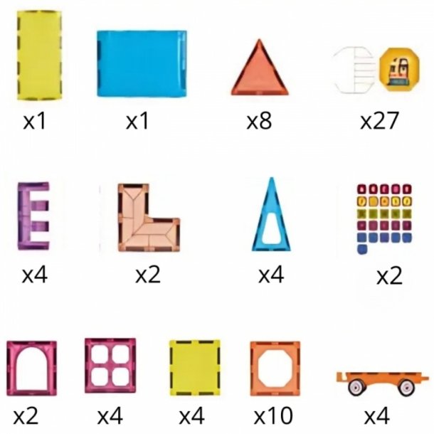 WOOPIE Magnetisk 3D Byggest  Togbane (71 dele, fra 3 r)