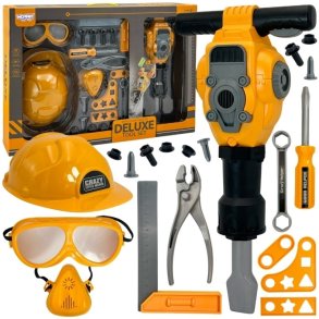 WOOPIE Lille Hndvrkerst med Hjelm og Tryklufthammer  21 dele