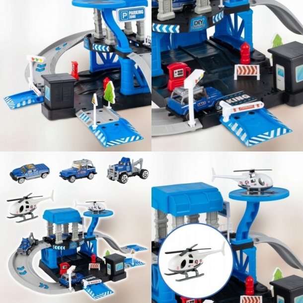 WOOPIE Politigrd med Politibiler og Parkeringshus  43 dele