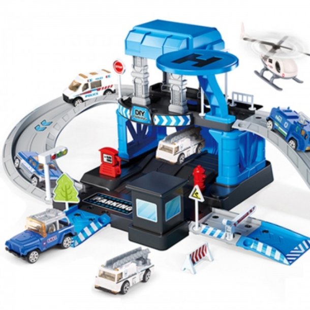 WOOPIE Politigrd med Politibiler og Parkeringshus  43 dele