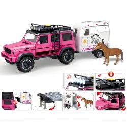 WOOPIE Pink SUV med hestetrailer 
