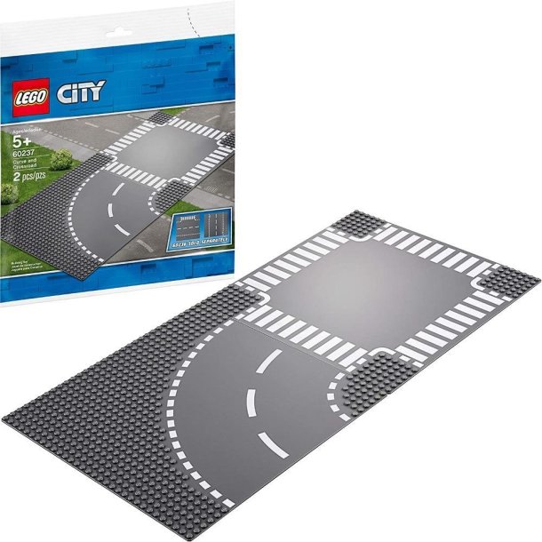LEGO City 60237 - Kurve og kryds - 2 vejplader