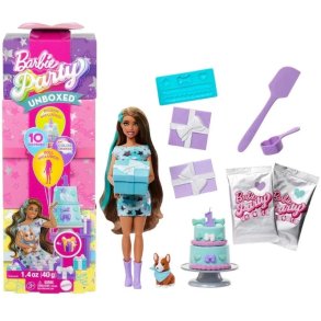 Barbie Party Unboxed Brunette - Legest med festartikler til fdselsdag