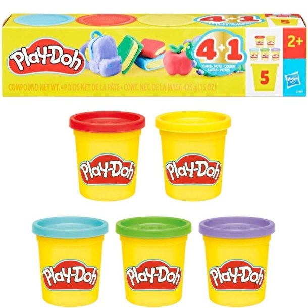 Play-Doh Farvepakke med 5 Btter Modellervoks