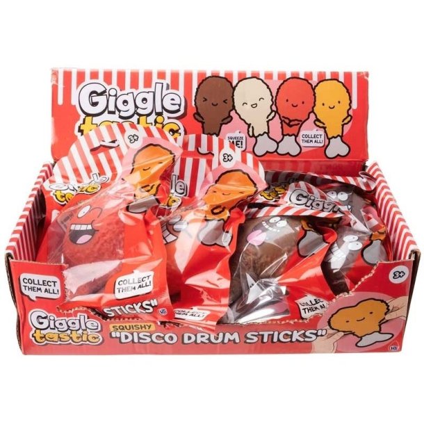 Giggle Tastic Disco Drumsticks - Legetj formet som kyllingelr (Assorteret)