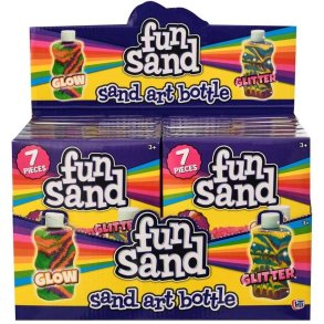 Fun Sand Sand Art Bottles med glitter (Assorteret)