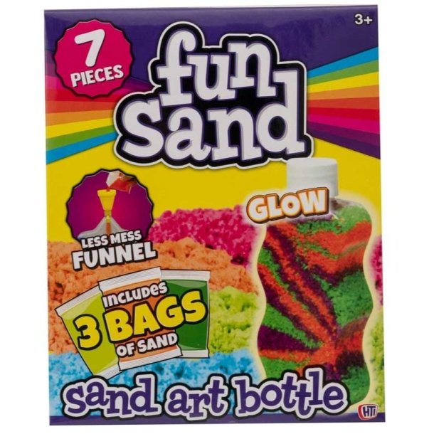 Fun Sand Sand Art Bottles med glitter (Assorteret)