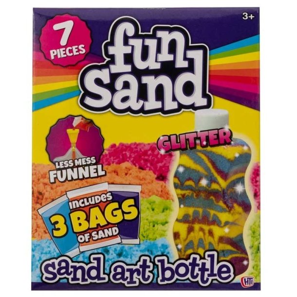 Fun Sand Sand Art Bottles med glitter (Assorteret)