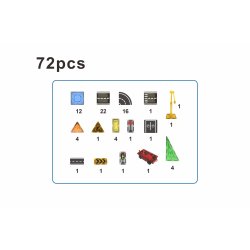 Magnetic Tiles Trafikbane med Kran - 72 dele
