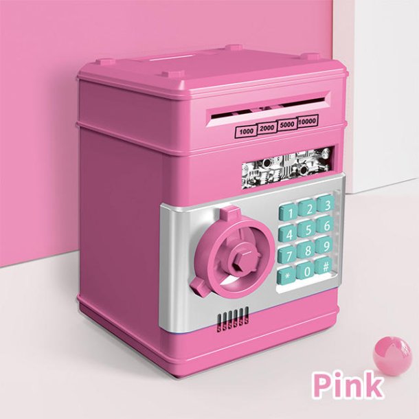 Elektronisk spareb�sse med kode - Pink