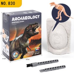 Udgravningss�t med dinosaur-skelet