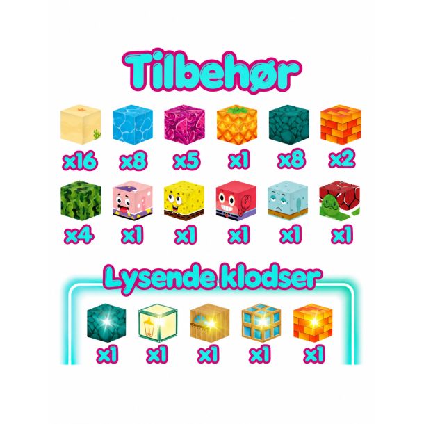 Magnetiske Byggeklodser - Svampebob firkant 63 Dele