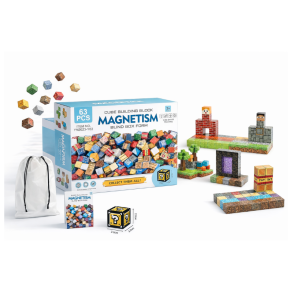 WOOPIE Magnetisk Bygges�t - 3D Minecraft Klodser, 63 dele