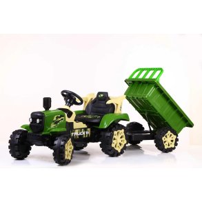 Gr�n El Traktor til B�rn 6V - Med Lad, LED og Musik