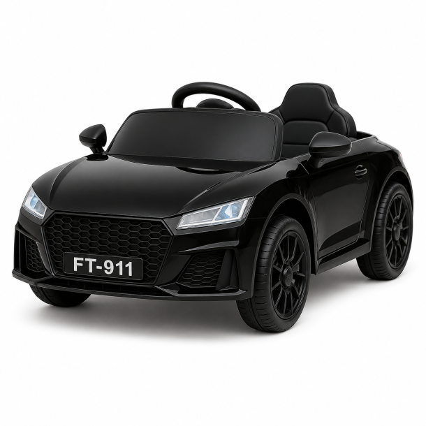 Audi RS Elbil til B�rn - Sort Cabriolet 6V med Lyd &amp; Lys
