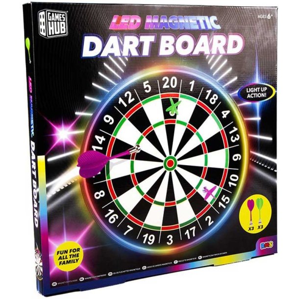 LED Dartskive med Magnetpile