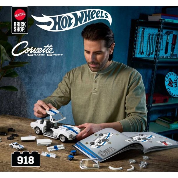 Mattel Brick Shop Hot Wheels Corvette Grand Sport  Byggest (1:16, 918 dele)