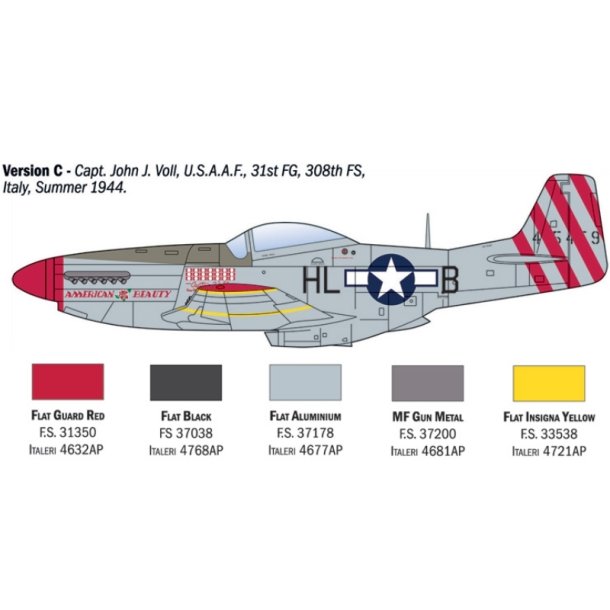 Italeri 1:72 P-51D Mustang Aces - 1/72 Modellflygplan