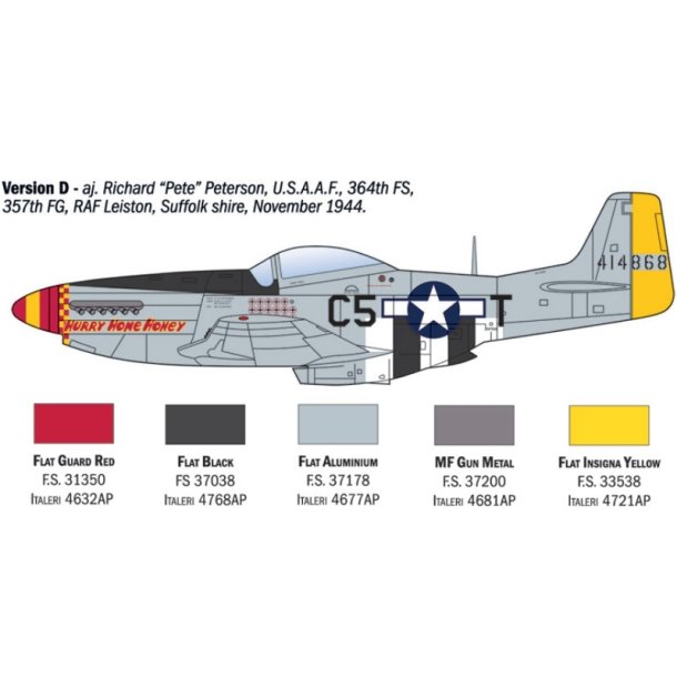 Italeri 1:72 P-51D Mustang Aces - 1/72 Modellflygplan