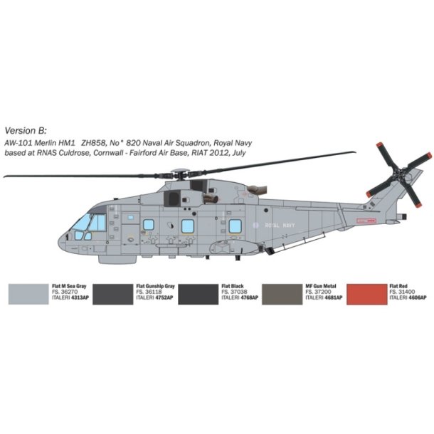 Italeri 1:72 AW-101 Merlin HM.1 - 1/72 Modelhelikopter