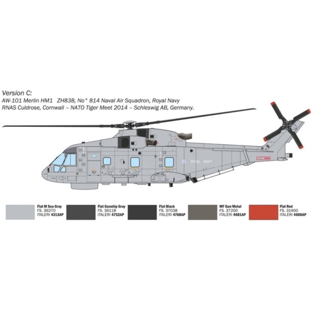 Italeri 1:72 AW-101 Merlin HM.1 - 1/72 Modelhelikopter