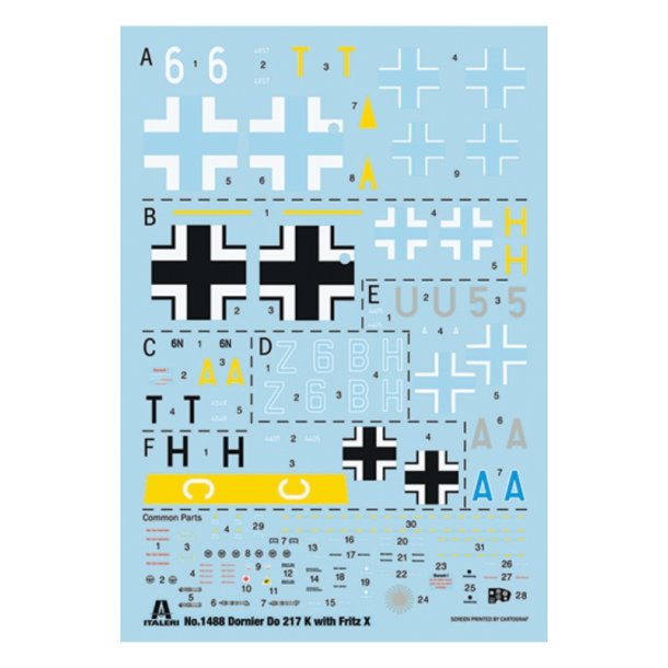 Italeri 1:72 Donier DO-217 K1/K2 with Fritz-X guided bombs - 1/72 Modelfly
