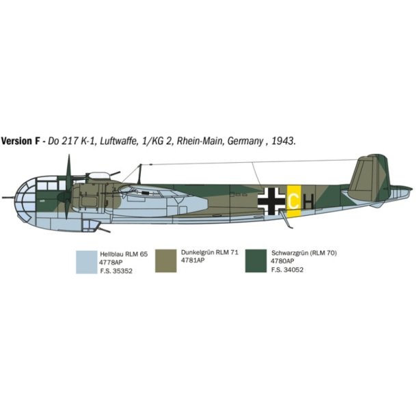 Italeri 1:72 Donier DO-217 K1/K2 with Fritz-X guided bombs - 1/72 Modelfly