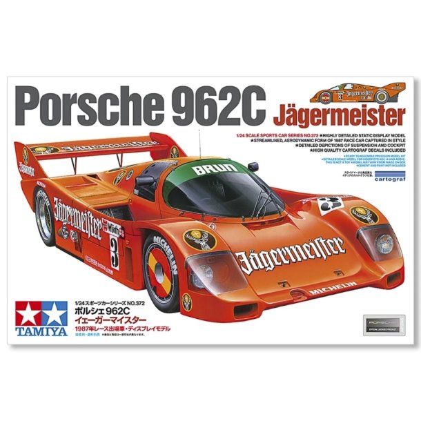 Tamiya 1/24 Porsche 962C Jgermeister - 1:24 Modelbil