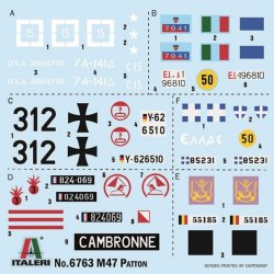 Italeri 1:35 M-47 Patton, 6 forskellige designs - 1/35 Modelkampvogn