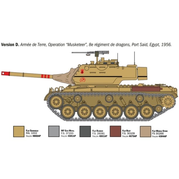 Italeri 1:35 M-47 Patton, 6 forskellige designs - 1/35 Modelkampvogn
