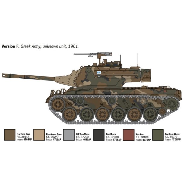 Italeri 1:35 M-47 Patton, 6 forskellige designs - 1/35 Modelkampvogn