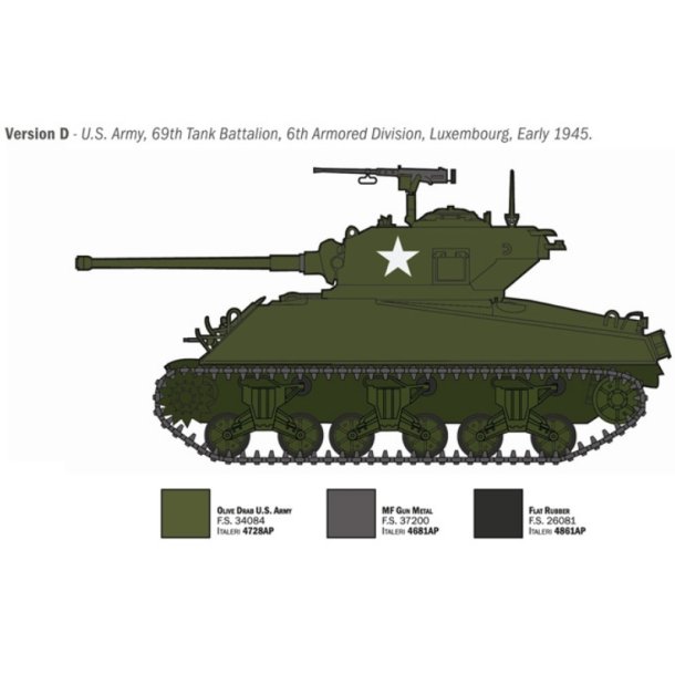 Italeri 1:35 Sherman M4A3 Wet - 1/35 Modellstridsvagn