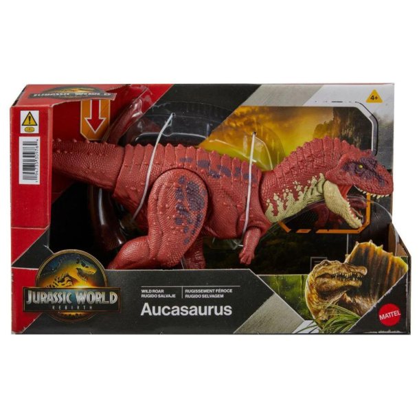 Jurassic World Rebirth Wild Roar Aucasaurus - Dinosaur med lyd og angreb
