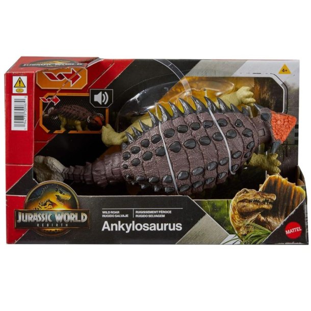 Jurassic World Rebirth Wild Roar Ankylosaurus - Dinosaur med lyd og angrebsfunktion