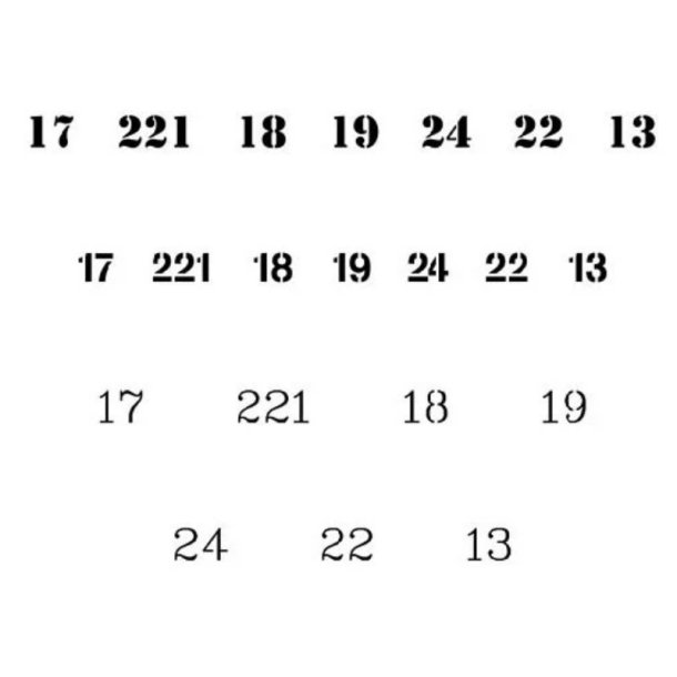 Vallejo Stencil Soviet Numbers WWII (AFV Markings)